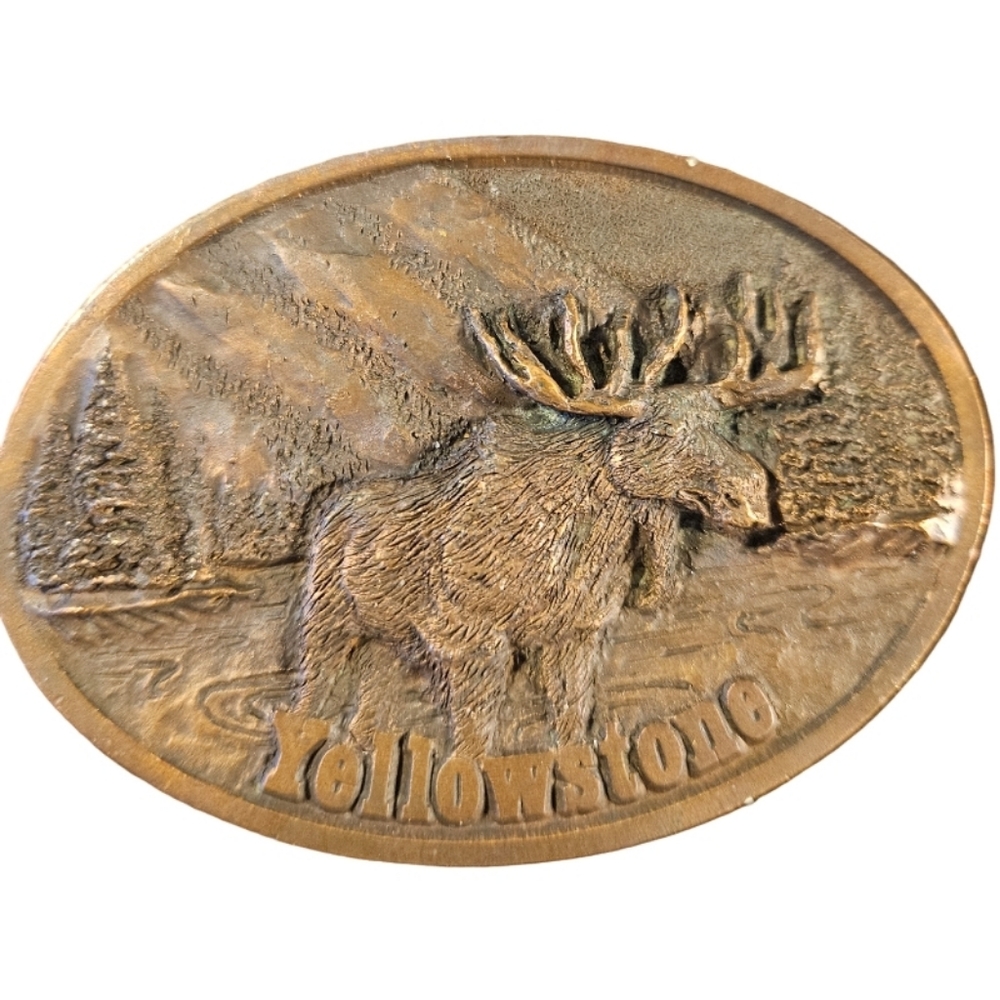 🏍 Yellowstone Moose Oval Pewter Belt Buckle Spec Cast